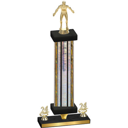 Premium Single Silver Glacier Year Wrestling Trophy