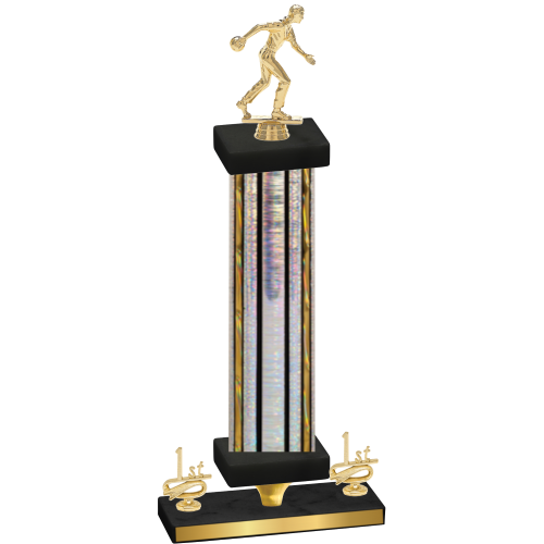 Premium Single Silver Glacier First Place Bowling Trophy