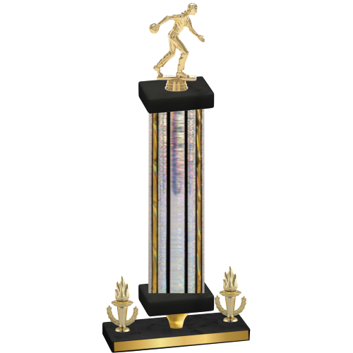 Premium Single Silver Glacier Victory Bowling Trophy