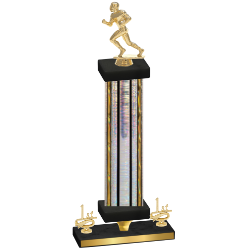 Premium Single Silver Glacier First Place Football Trophy