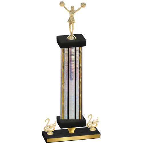 Premium Single Silver Glacier Second Place Cheerleading Trophy