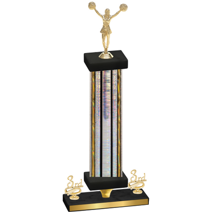 Premium Single Silver Glacier Third Place Cheerleading Trophy