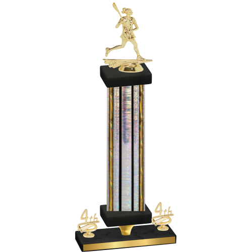 Premium Single Silver Glacier Fourth Place Lacrosse Trophy