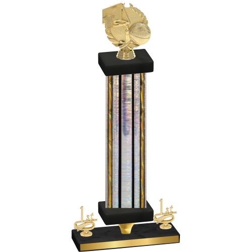 Premium Single Silver Glacier First Place Basketball Trophy