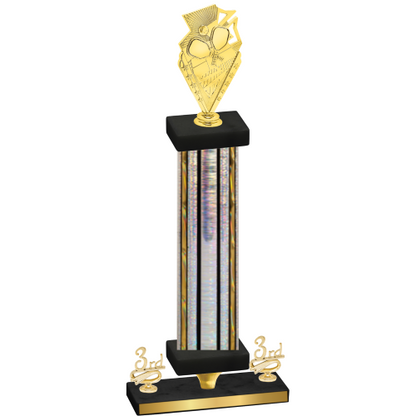 Premium Single Silver Glacier Third Place Pickleball Trophy