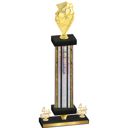 Premium Single Silver Glacier Fourth Place Pickleball Trophy