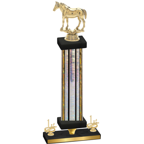 Premium Single Silver Glacier First Place Horses Trophy