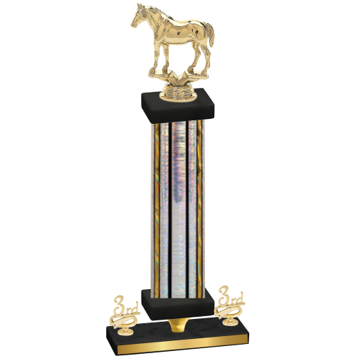 Premium Single Silver Glacier Third Place Horses Trophy