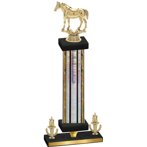 Premium Single Silver Glacier Victory Horses Trophy