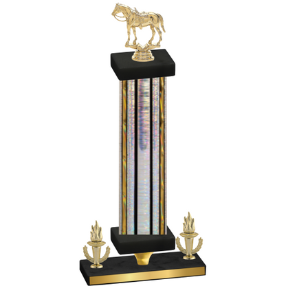 Premium Single Silver Glacier Victory Horses Trophy