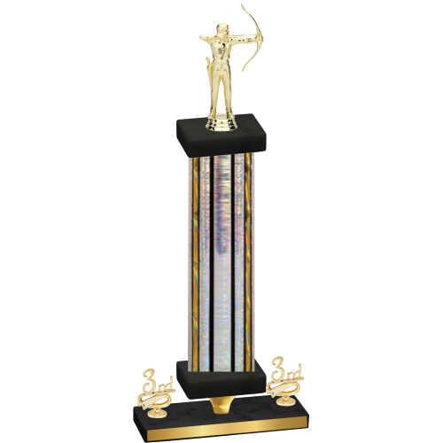 Premium Single Silver Glacier Third Place Archery Trophy