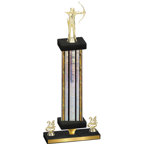 Premium Single Silver Glacier Year Archery Trophy