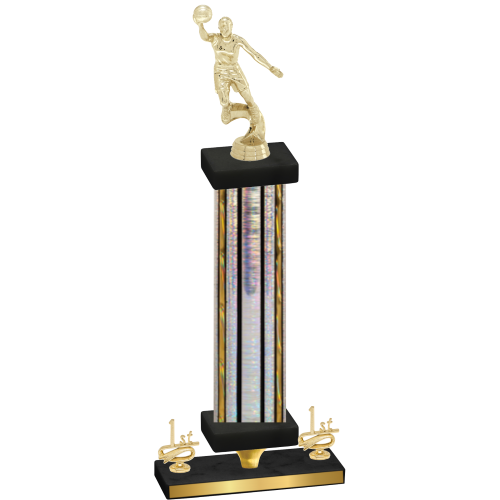 Premium Single Silver Glacier First Place Basketball Trophy