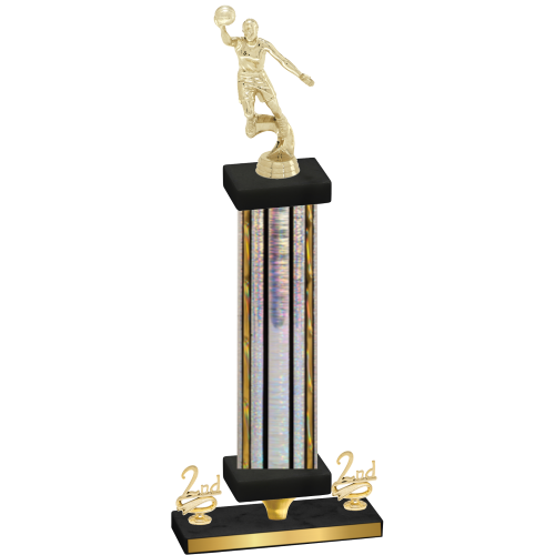 Premium Single Silver Glacier Second Place Basketball Trophy