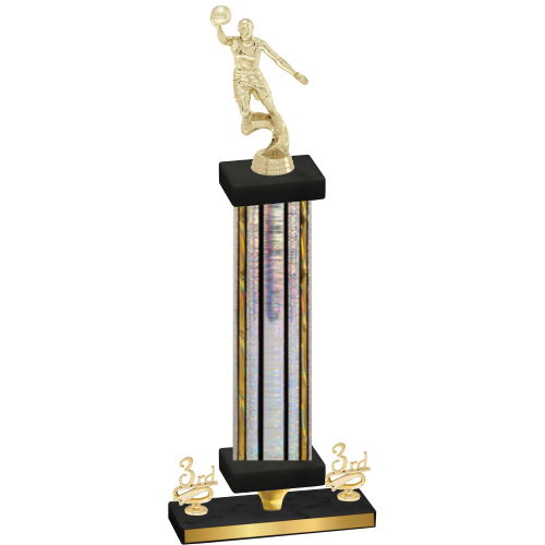 Premium Single Silver Glacier Third Place Basketball Trophy