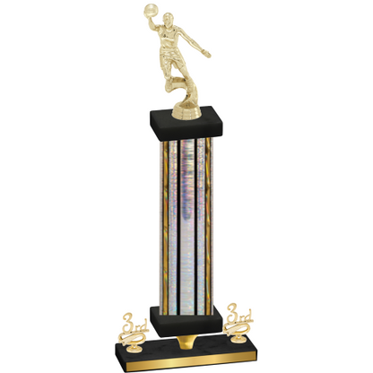 Premium Single Silver Glacier Third Place Basketball Trophy