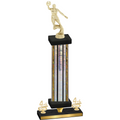 Premium Single Silver Glacier Fourth Place Basketball Trophy
