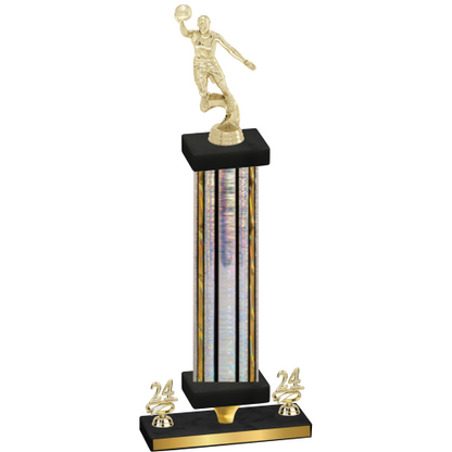 Premium Single Silver Glacier Year Basketball Trophy