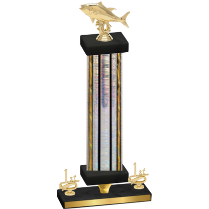 Premium Single Silver Glacier First Place Fishing Trophy