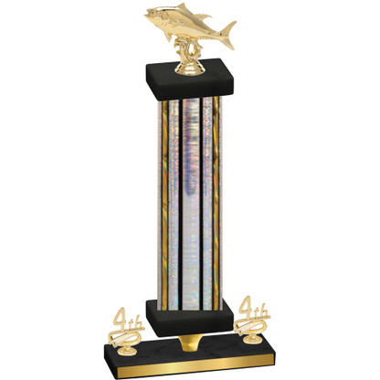 Premium Single Silver Glacier Fourth Place Fishing Trophy