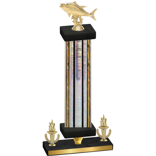 Premium Single Silver Glacier Victory Fishing Trophy