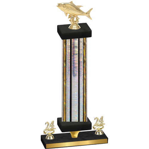 Premium Single Silver Glacier Year Fishing Trophy