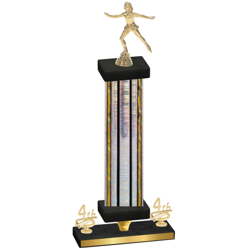 Premium Single Silver Glacier Fourth Place Skater Trophy