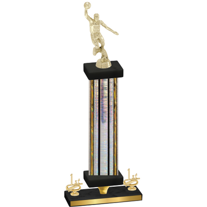 Premium Single Silver Glacier First Place Basketball Trophy