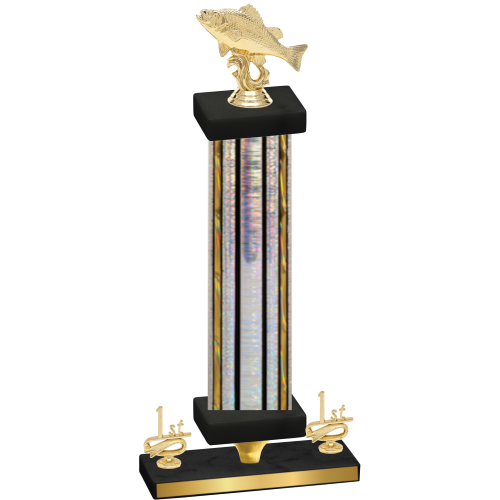 Premium Single Silver Glacier First Place Fishing Trophy