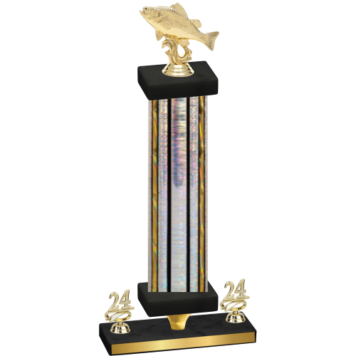 Premium Single Silver Glacier Year Fishing Trophy