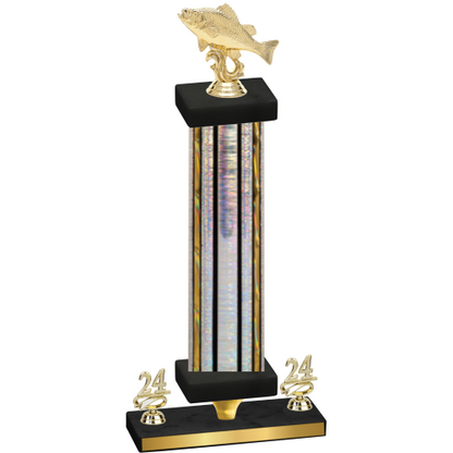 Premium Single Silver Glacier Year Fishing Trophy