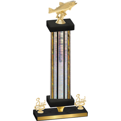 Premium Single Silver Glacier Third Place Fishing Trophy