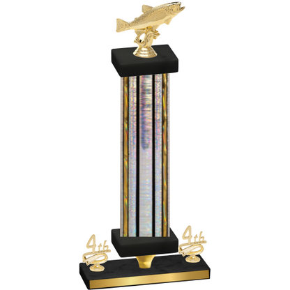 Premium Single Silver Glacier Fourth Place Fishing Trophy