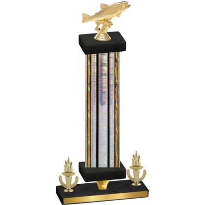 Premium Single Silver Glacier Victory Fishing Trophy