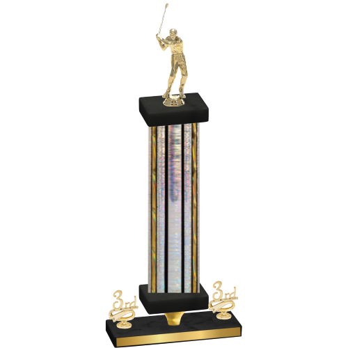 Premium Single Silver Glacier Third Place Golf Trophy