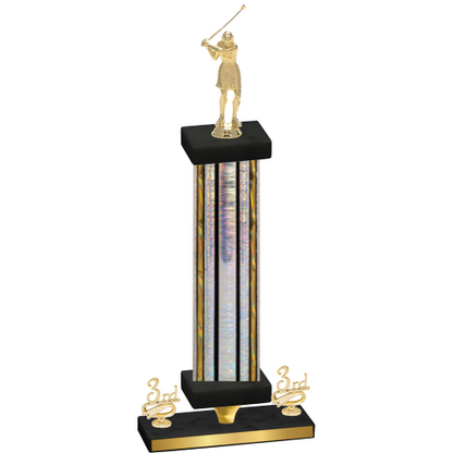 Premium Single Silver Glacier Third Place Golf Trophy