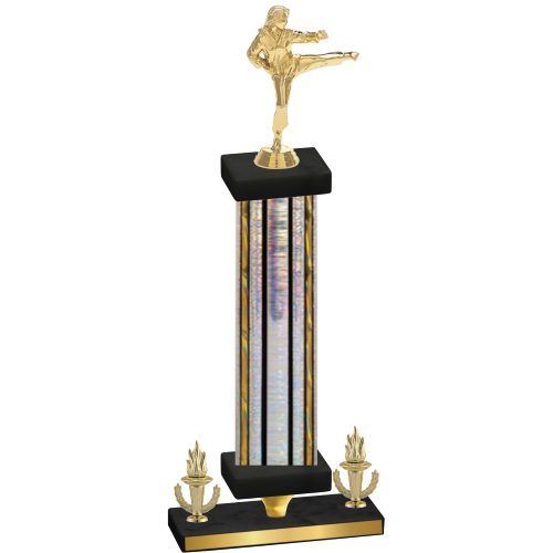 Premium Single Silver Glacier Victory Karate Trophy