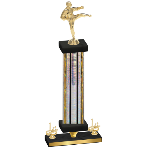 Premium Single Silver Glacier First Place Karate Trophy