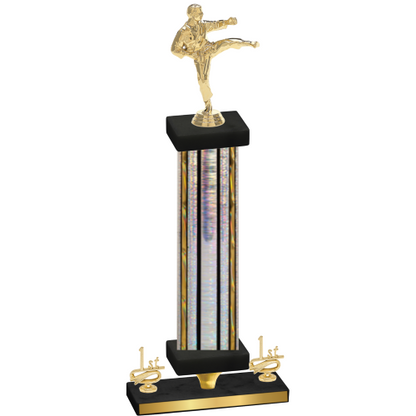 Premium Single Silver Glacier First Place Karate Trophy