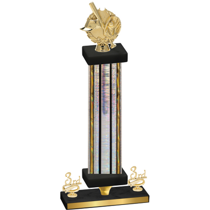 Premium Single Silver Glacier Third Place Baseball Trophy