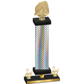 Premium Single Silver Carbon Fiber Second Place Soccer Trophy
