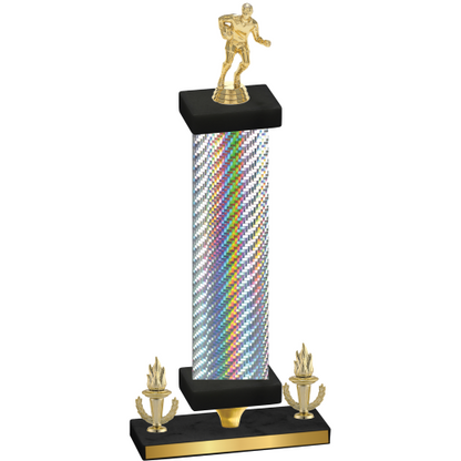 Premium Single Silver Carbon Fiber Victory Rugby Trophy