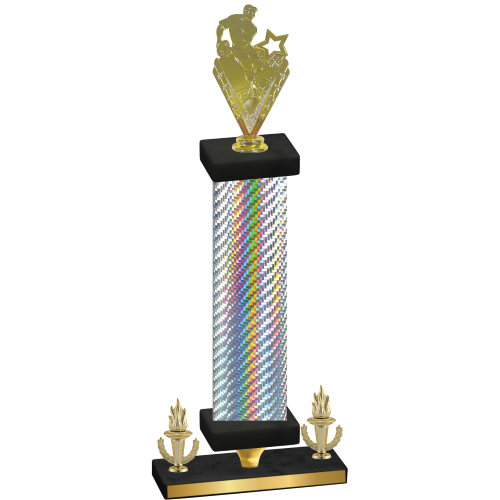 Premium Single Silver Carbon Fiber Victory Rugby Trophy