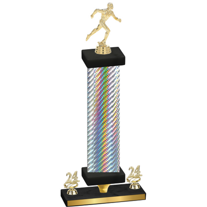 Premium Single Silver Carbon Fiber Year Running Trophy