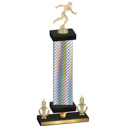 Premium Single Silver Carbon Fiber Victory Running Trophy