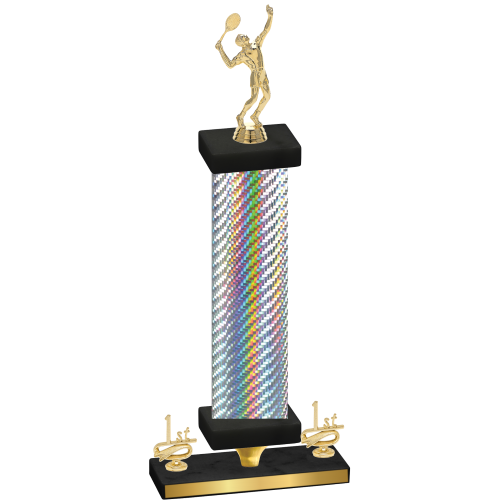 Premium Single Silver Carbon Fiber First Place Tennis Trophy