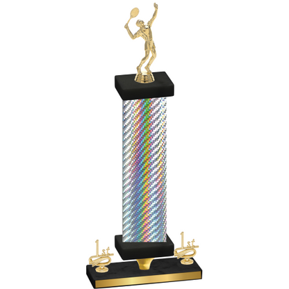 Premium Single Silver Carbon Fiber First Place Tennis Trophy