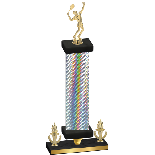 Premium Single Silver Carbon Fiber Victory Tennis Trophy