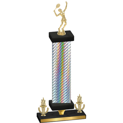 Premium Single Silver Carbon Fiber Victory Tennis Trophy