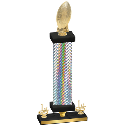 Premium Single Silver Carbon Fiber First Place Football Trophy